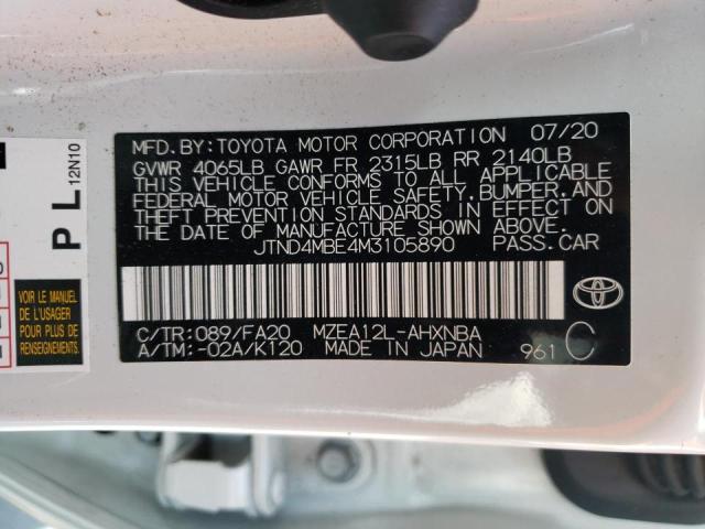 Photo 10 from auction – 2021 TOYOTA COROLLA SE with VIN JTND4MBE4M3105890