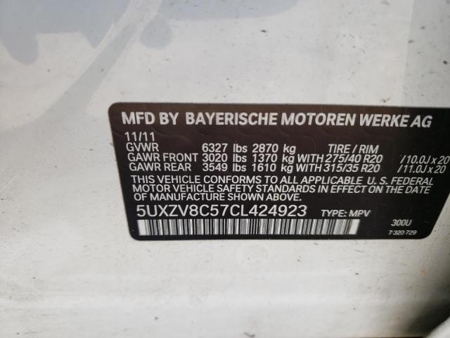Photo 10 from auction – 2012 BMW X5 XDRIVE5 with VIN 5UXZV8C57CL424923