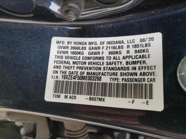 Photo 10 from auction – 2021 HONDA INSIGHT EX with VIN 19XZE4F50ME003268