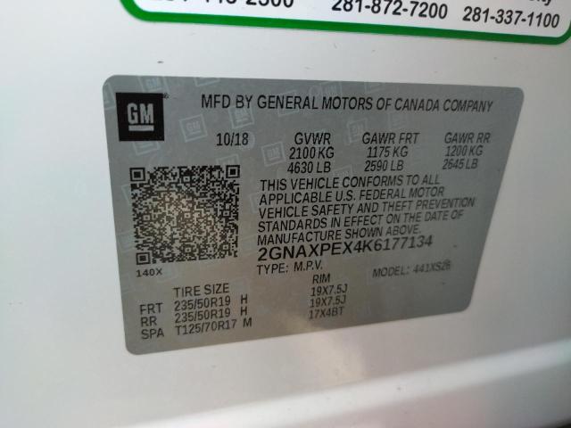 Photo 10 from auction – 2019 CHEVROLET EQUINOX PR with VIN 2GNAXPEX4K6177134