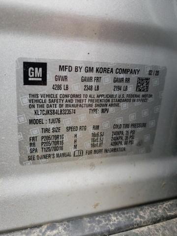 Photo 10 from auction – 2020 CHEVROLET TRAX LS with VIN KL7CJKSB4LB323574