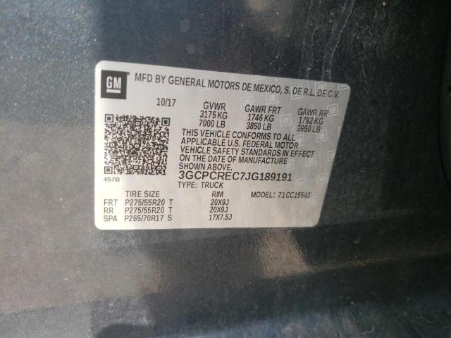 Photo 10 from auction – 2018 CHEVROLET SILVERADO with VIN 3GCPCREC7JG189191