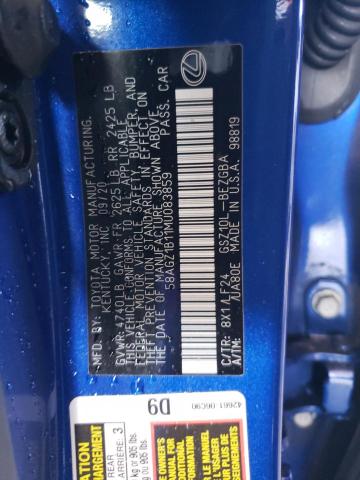 Photo 10 from auction – 2021 LEXUS ES 350 BAS with VIN 58AGZ1B11MU083859