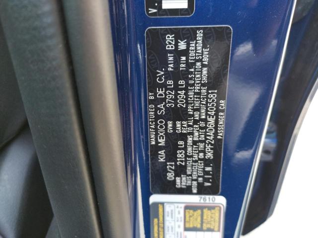 Photo 10 from auction – 2021 KIA FORTE FE with VIN 3KPF24AD6ME405581