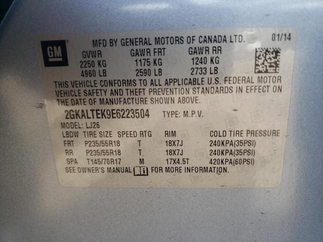 Photo 10 from auction – 2014 GMC TERRAIN SL with VIN 2GKALTEK9E6223504
