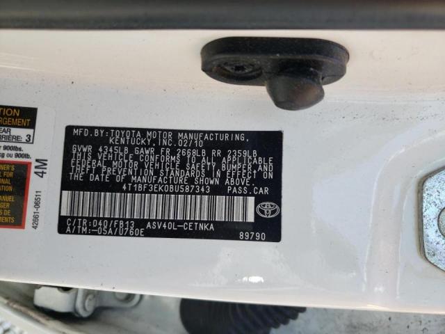 Photo 10 from auction – 2011 TOYOTA CAMRY BASE with VIN 4T1BF3EK0BU587343