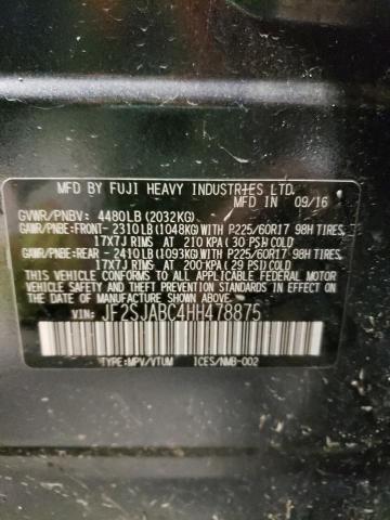 Photo 10 from auction – 2017 SUBARU FORESTER 2 with VIN JF2SJABC4HH478875