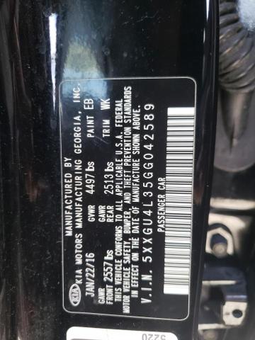 Photo 10 from auction – 2016 KIA OPTIMA EX with VIN 5XXGU4L35GG042589