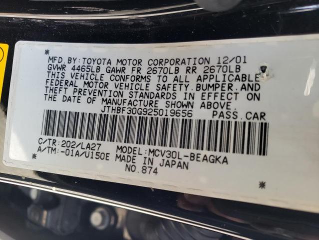 Photo 10 from auction – 2002 LEXUS ES 300 with VIN JTHBF30G925019656