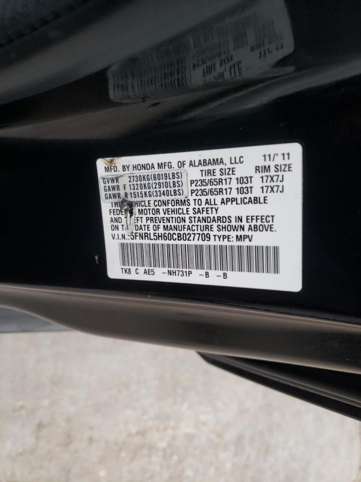 Photo 10 from auction – 2012 HONDA ODYSSEY EX with VIN 5FNRL5H60CB027709