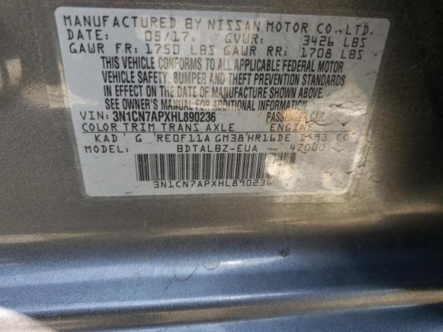 Photo 10 from auction – 2017 NISSAN VERSA S with VIN 3N1CN7APXHL890236
