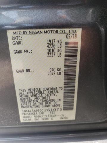 Photo 10 from auction – 2018 NISSAN ALTIMA 2.5 with VIN 1N4AL3AP9JC261075