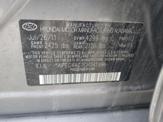 Photo 10 from auction – 2012 HYUNDAI SONATA SE with VIN 5NPEC4AC7CH341996