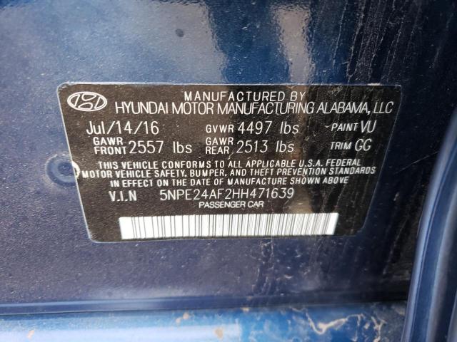 Photo 10 from auction – 2017 HYUNDAI SONATA SE with VIN 5NPE24AF2HH471639