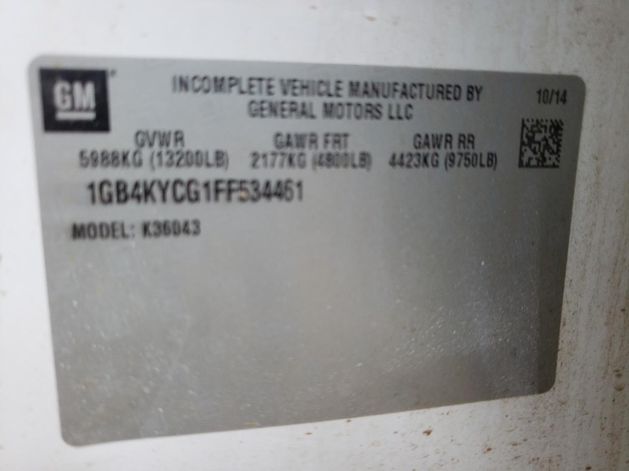 Photo 10 from auction – 2015 CHEVROLET SILVERADO with VIN 1GB4KYCG1FF534461