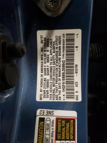Photo 10 from auction – 2008 HONDA CIVIC with VIN 1HGFA16888L009843