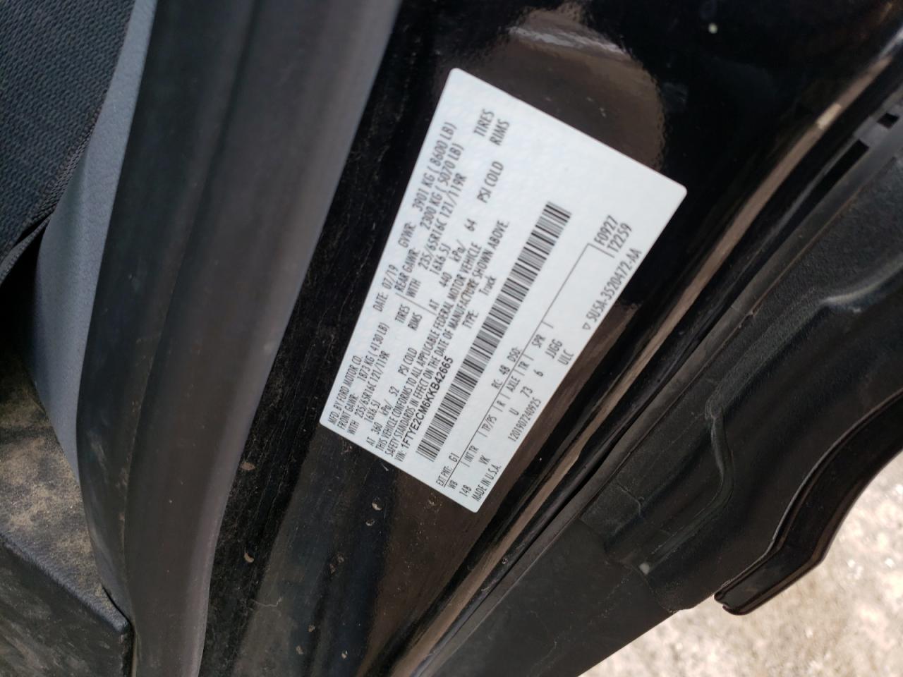 Photo 10 from auction – 2019 FORD TRANSIT T- with VIN 1FTYE2CM6KKB42665