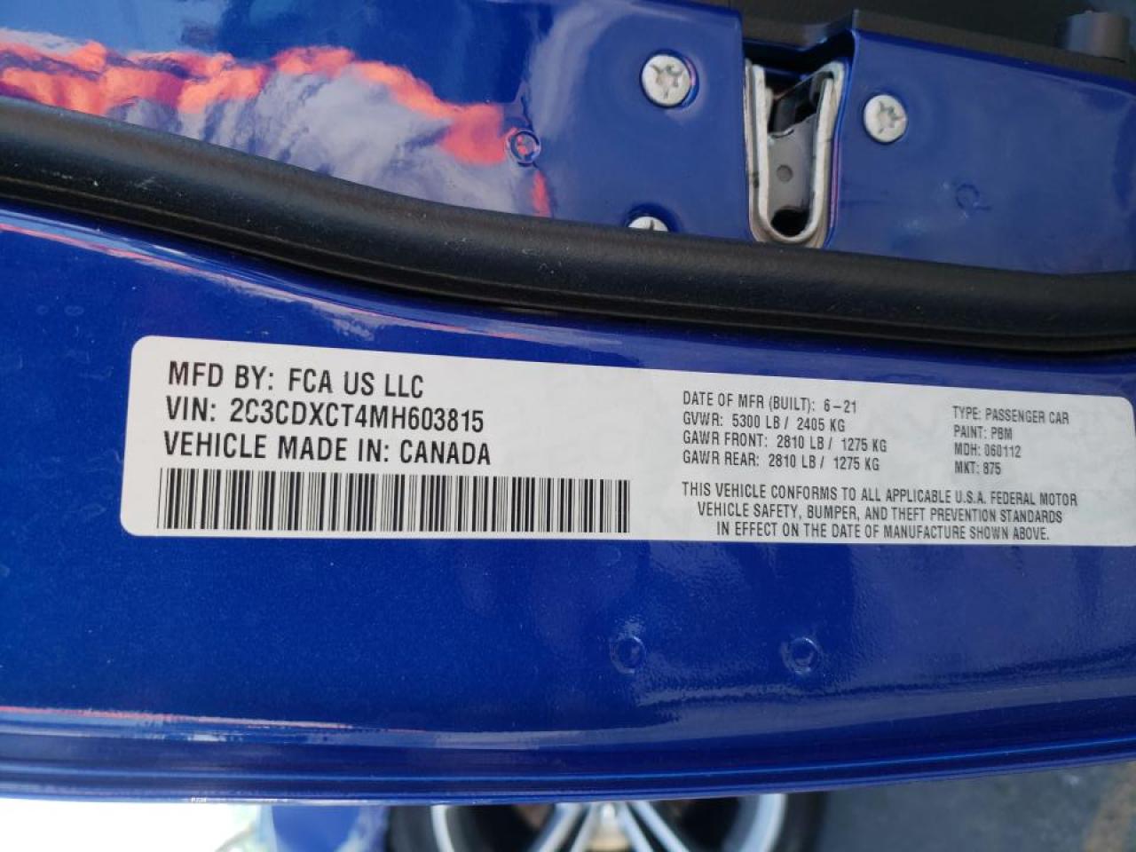 Photo 10 from auction – 2021 DODGE CHARGER with VIN 2C3CDXCT4MH603815