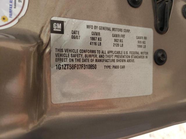 Photo 10 from auction – 2007 CHEVROLET MALIBU LT with VIN 1G1ZT58F07F310850