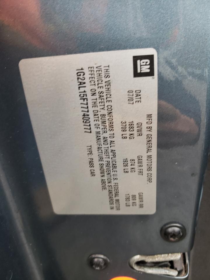 Photo 10 from auction – 2007 PONTIAC G5 with VIN 1G2AL15F777409777