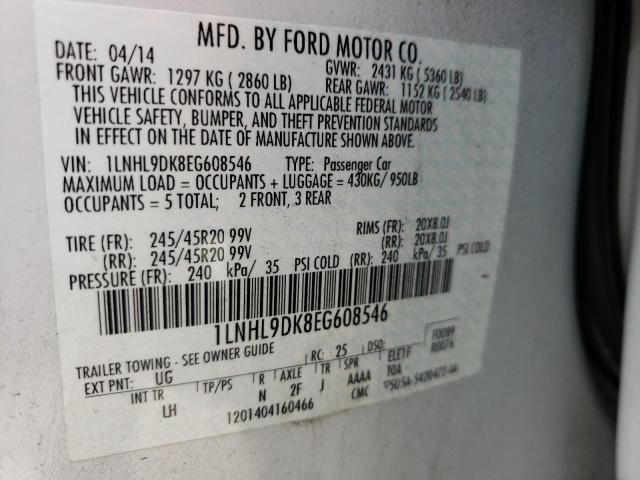 Photo 10 from auction – 2014 LINCOLN MKS with VIN 1LNHL9DK8EG608546