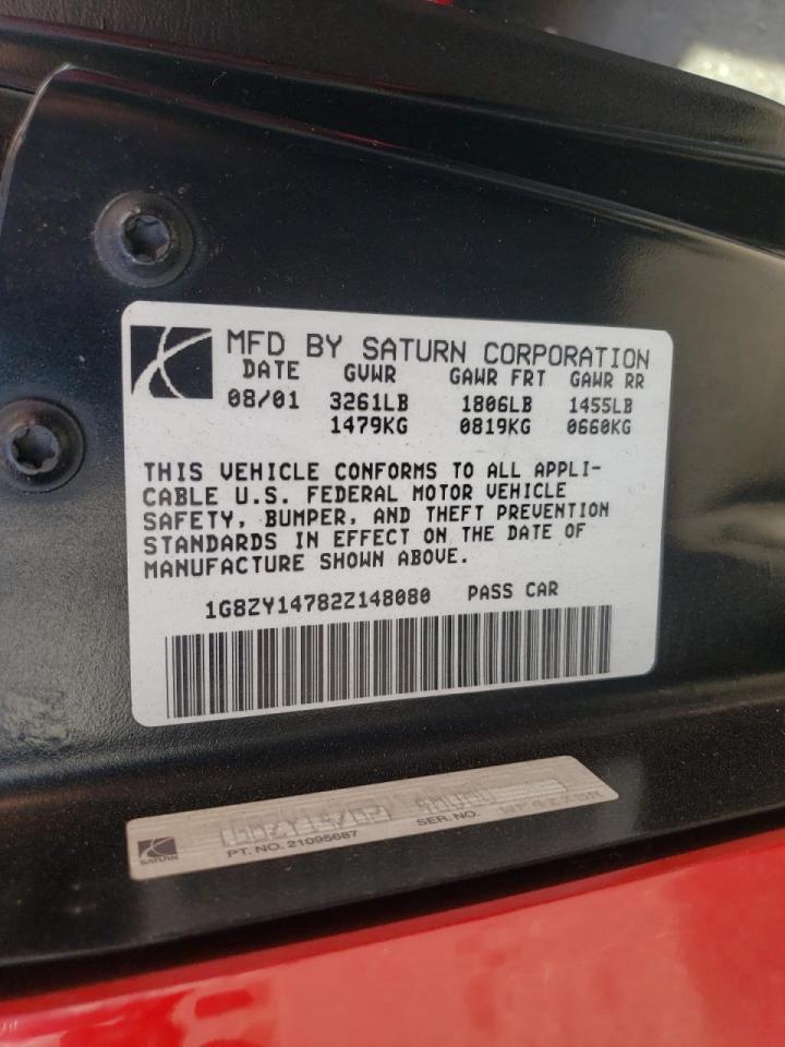 Photo 10 from auction – 2002 SATURN SC2 with VIN 1G8ZY14782Z148080