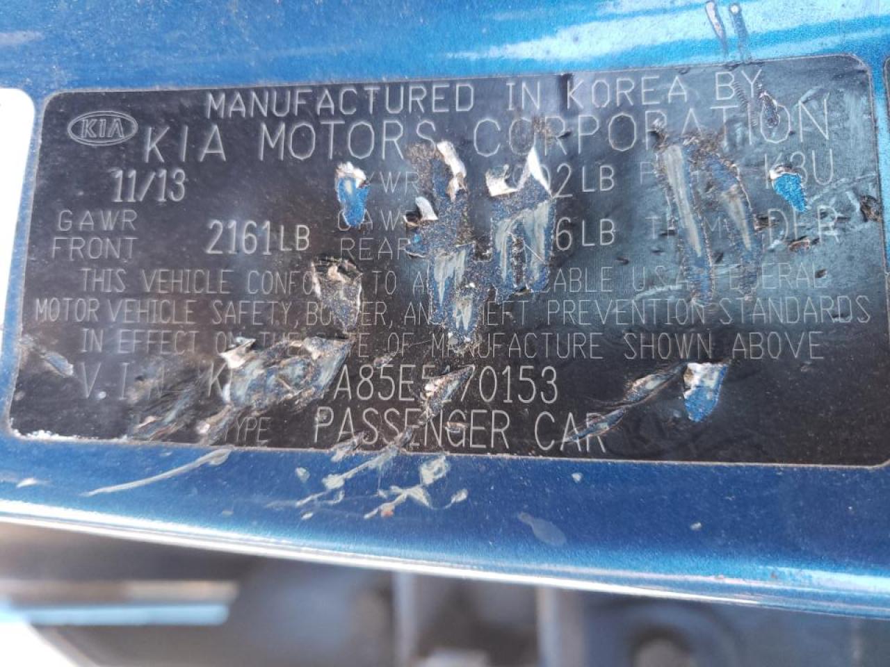Photo 10 from auction – 2014 KIA FORTE EX with VIN KNAFX4A85E5170153