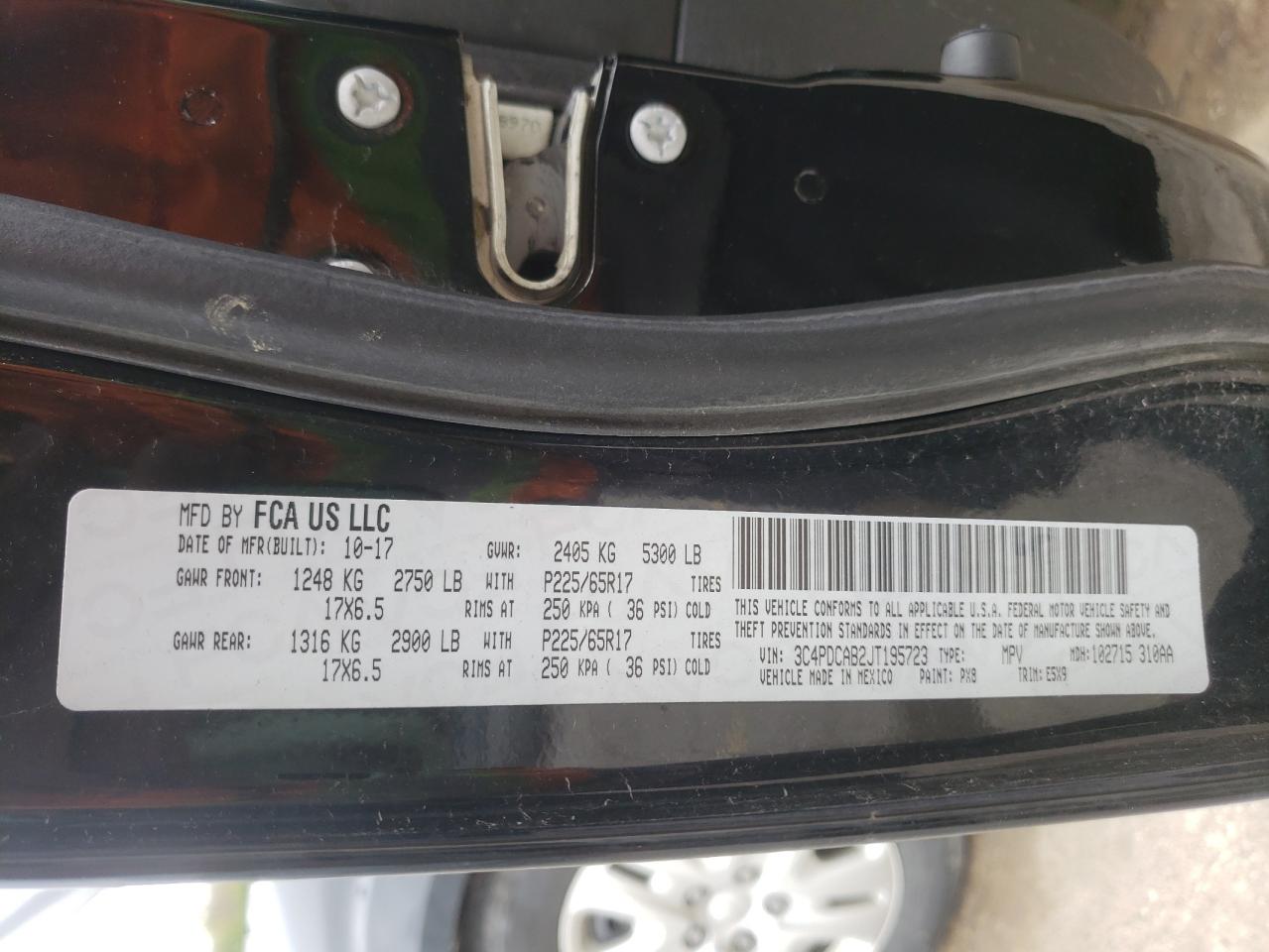 Photo 10 from auction – 2018 DODGE JOURNEY SE with VIN 3C4PDCAB2JT195723