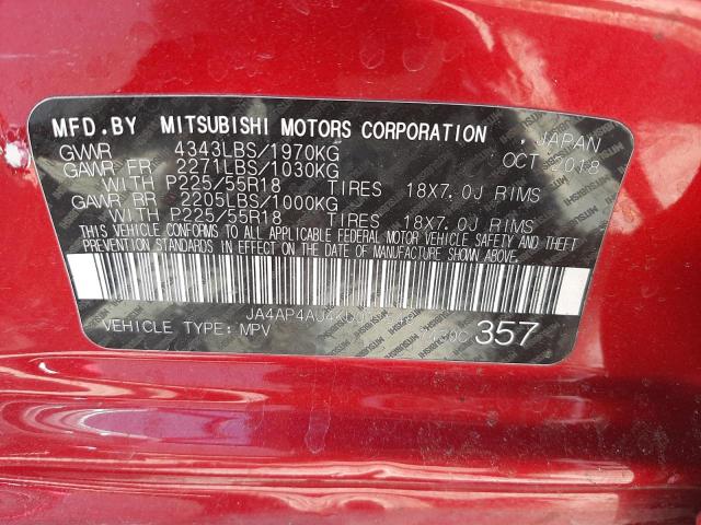 Photo 10 from auction – 2019 MITSUBISHI OUTLANDER with VIN JA4AP4AU4KU011548