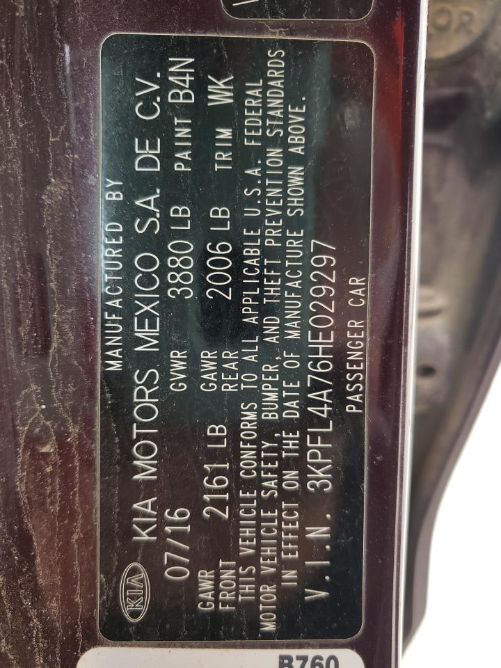 Photo 10 from auction – 2017 KIA FORTE LX with VIN 3KPFL4A76HE029297
