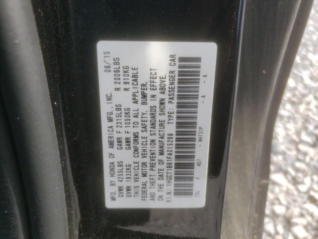Photo 10 from auction – 2015 HONDA ACCORD EXL with VIN 1HGCT1B81FA015298
