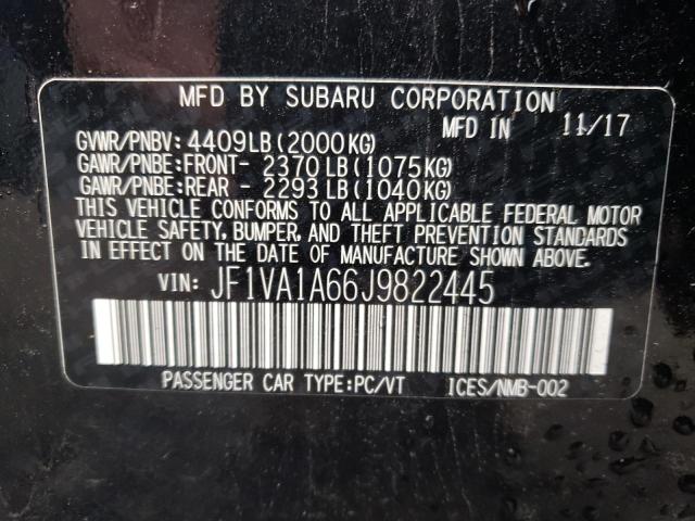 Photo 10 from auction – 2018 SUBARU WRX with VIN JF1VA1A66J9822445