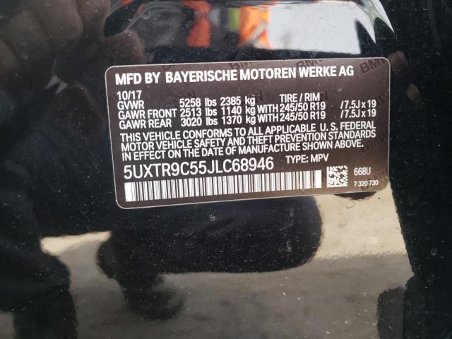 Photo 10 from auction – 2018 BMW X3 XDRIVE3 with VIN 5UXTR9C55JLC68946