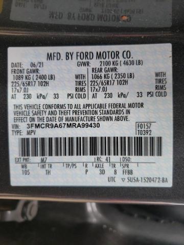 Photo 10 from auction – 2021 FORD BRONCO SPO with VIN 3FMCR9A67MRA99430