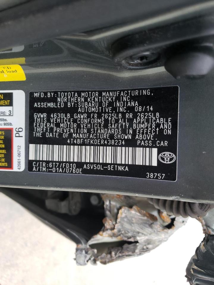 Photo 10 from auction – 2014 TOYOTA CAMRY L with VIN 4T4BF1FK0ER438234