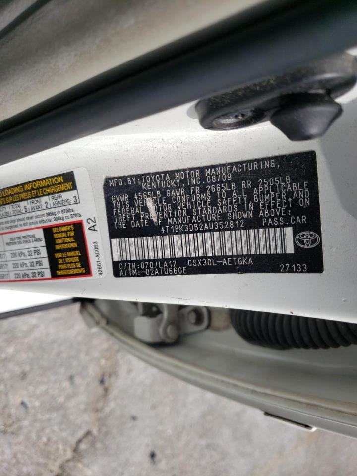 Photo 10 from auction – 2010 TOYOTA AVALON XL with VIN 4T1BK3DB2AU352812
