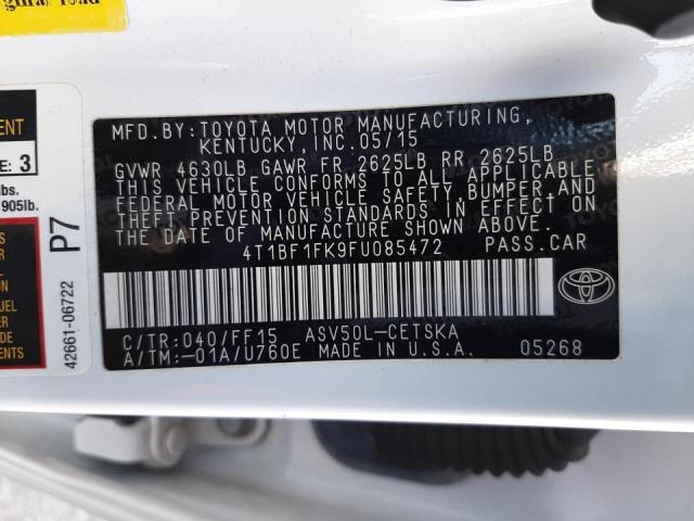 Photo 10 from auction – 2015 TOYOTA CAMRY LE with VIN 4T1BF1FK9FU085472