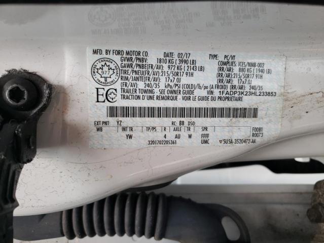 Photo 10 from auction – 2017 FORD FOCUS SE with VIN 1FADP3K23HL233853