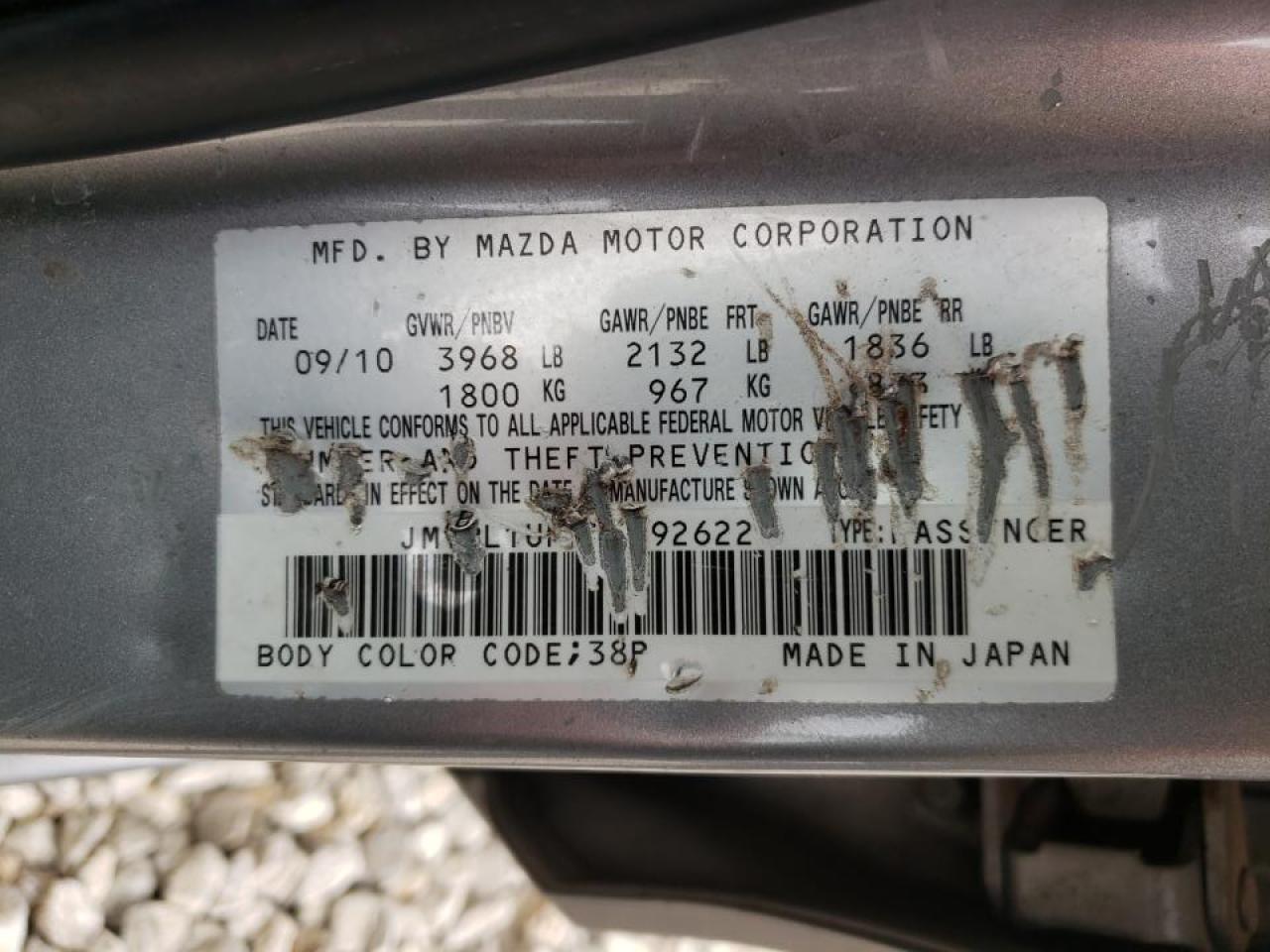Photo 10 from auction – 2011 MAZDA 3 I with VIN JM1BL1UF5B1392622