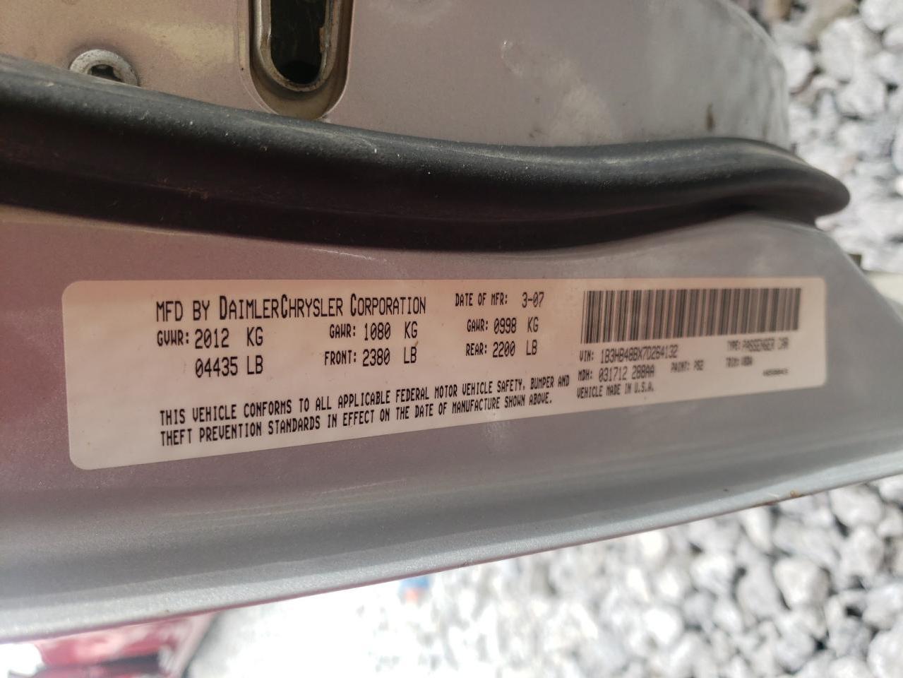 Photo 10 from auction – 2007 DODGE CALIBER SX with VIN 1B3HB48BX7D264132
