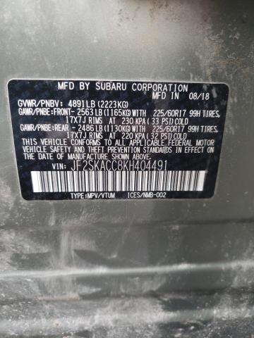 Photo 10 from auction – 2019 SUBARU FORESTER with VIN JF2SKACC8KH404491