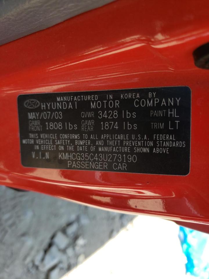 Photo 10 from auction – 2003 HYUNDAI ACCENT GL with VIN KMHCG35C43U273190