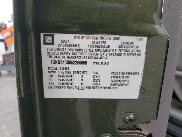 Photo 10 from auction – 2005 GMC ENVOY with VIN 1GKDS13S852200655