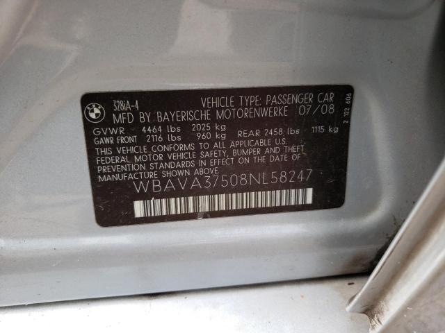 Photo 10 from auction – 2008 BMW 328 I with VIN WBAVA37508NL58247