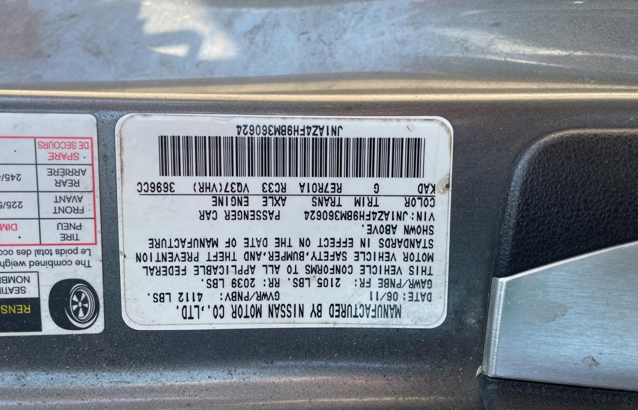Photo 10 from auction – 2011 NISSAN 370Z BASE with VIN JN1AZ4FH9BM360624