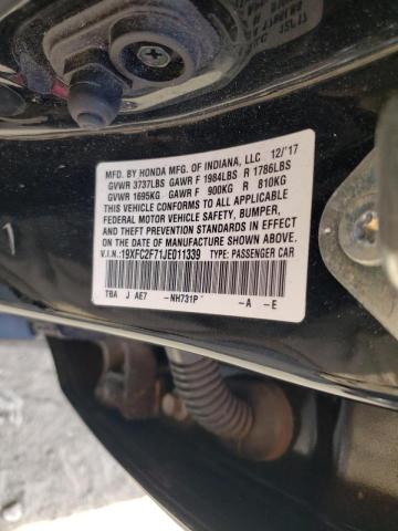 Photo 10 from auction – 2018 HONDA CIVIC EX with VIN 19XFC2F71JE011339