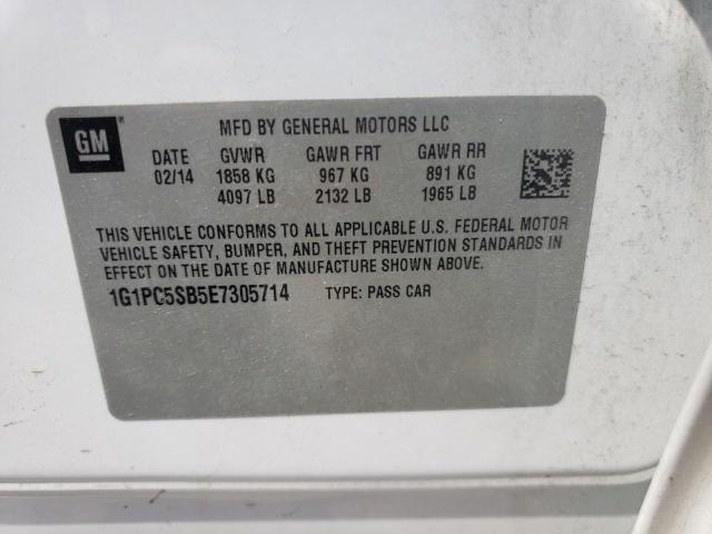 Photo 10 from auction – 2014 CHEVROLET CRUZE LT with VIN 1G1PC5SB5E7305714