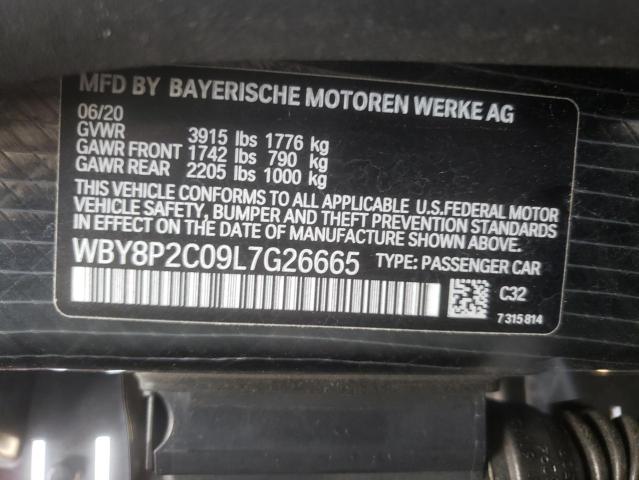 Photo 10 from auction – 2020 BMW I3 BEV with VIN WBY8P2C09L7G26665