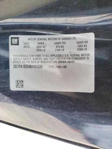 Photo 10 from auction – 2011 CHEVROLET CAMARO LS with VIN 2G1FA1ED3B9101236