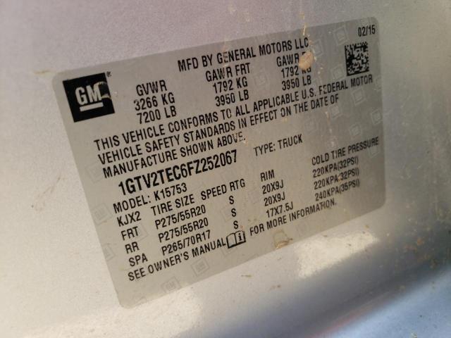 Photo 10 from auction – 2015 GMC SIERRA K15 with VIN 1GTV2TEC6FZ252067
